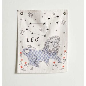 Leo Lion Zodiac Astrology Cotton Wall Art Tapestry 16” x 20” Urban outfitters UO
